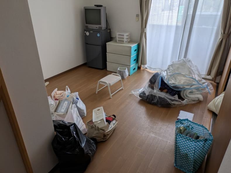 鳥取市の粗大ゴミ回収の作業前
