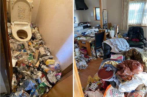 高松市の引越しに伴うゴミ屋敷清掃の作業前