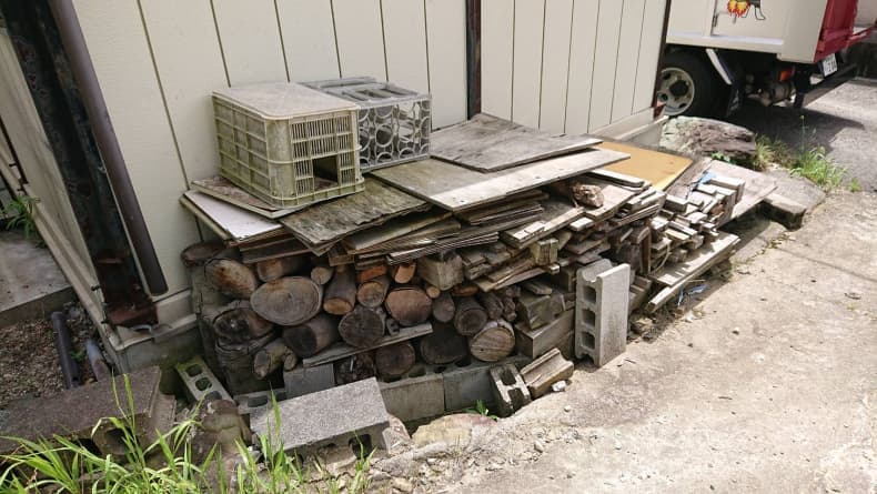 松山市の不用品回収の作業前