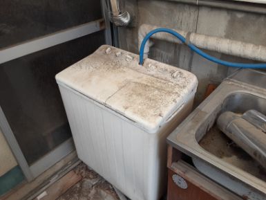 高崎市の洗濯機処分の作業前