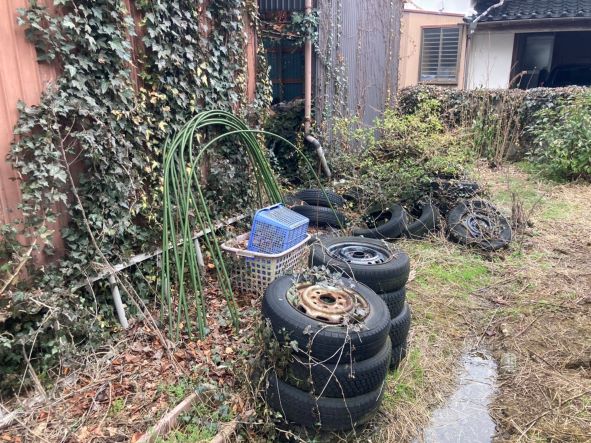 鳥取市の粗大ゴミ回収の作業前