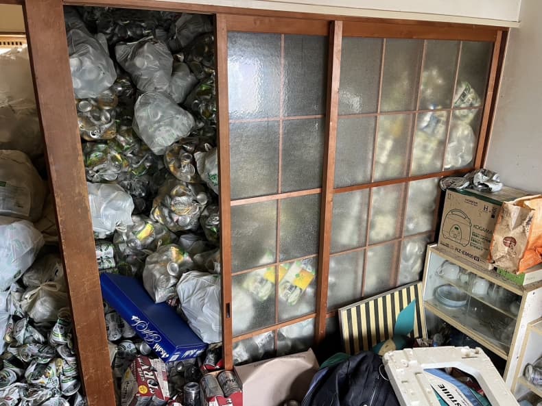 松山市の粗大ごみ回収の作業前