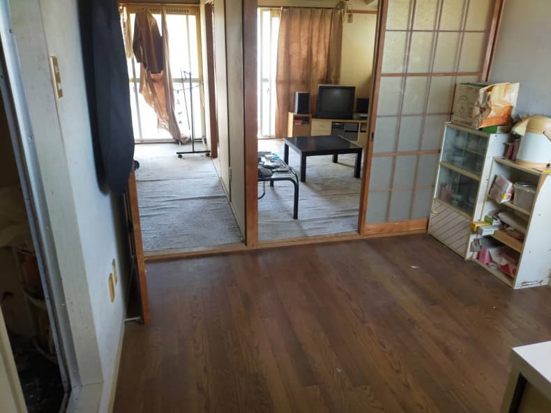 松山市の粗大ごみ回収の作業後