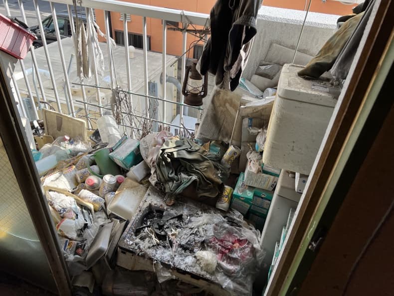 松山市の粗大ごみ回収の作業前