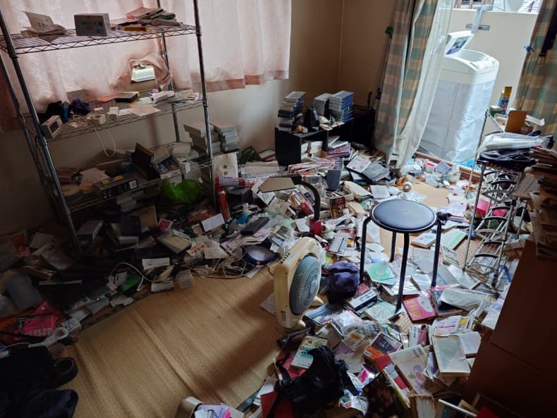 松山市の粗大ごみ回収の作業前