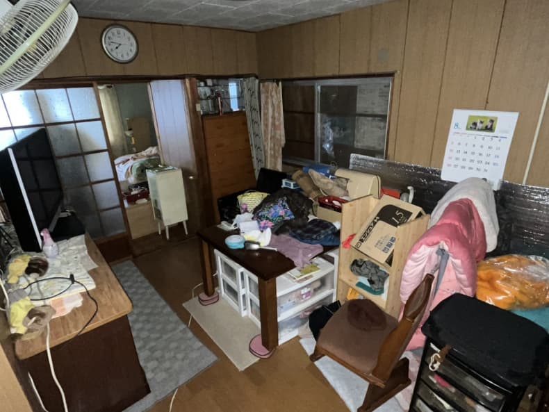 松山市の粗大ごみ回収の作業前