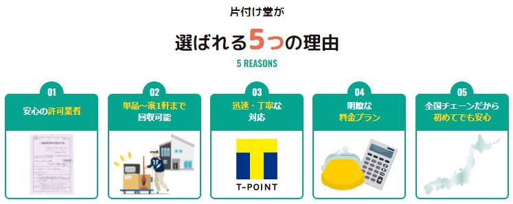 片付け堂が選ばれる5つの理由