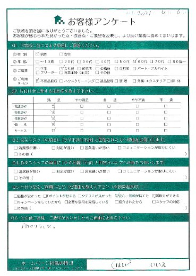 大阪市城東区T様不用品回収「助かりました。」のお客様の声アンケートシート