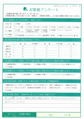 宇都宮市B様お片付けに伴うマットレス回収「迅速な対応いただき有難う御座いました」