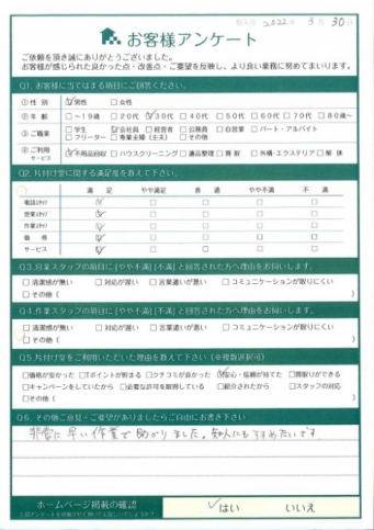 鳥取市K様アパート引っ越しに伴う不用品回収「非常に早い作業で助かりました。 知人にもすすめたいです。」