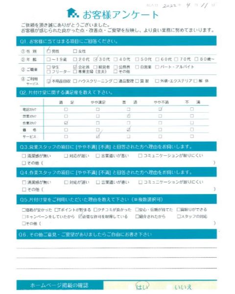 高崎市S様引越しに伴う電子レンジ処分「とても助かりました」