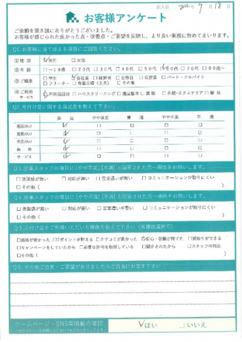 京都市上京区K様引越しに伴うシングルベッドなどの回収「ありがとうございました。」