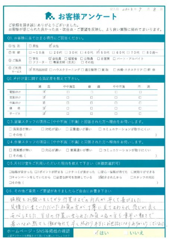 松江市A様お引越しに伴う不用品の回収「作業日までの対応が早くて喜びました。」