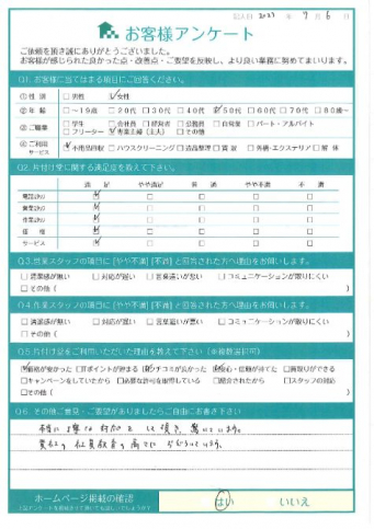 京都市中京区K様引越しに伴う不用品回収「驚きました」