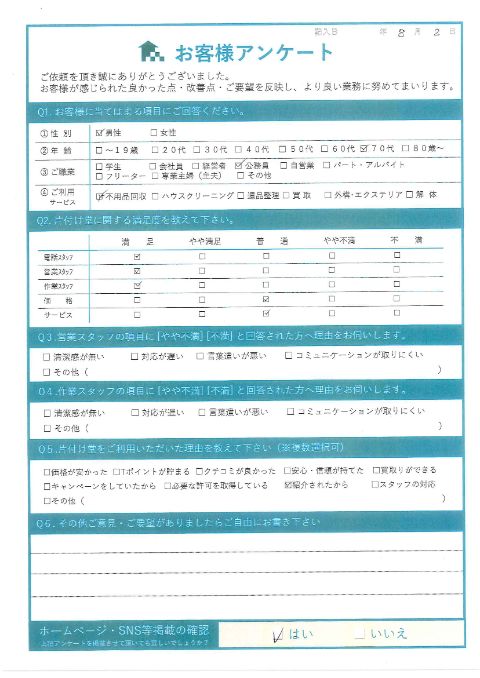 琴浦町K様自宅の片付けに伴う作業事例