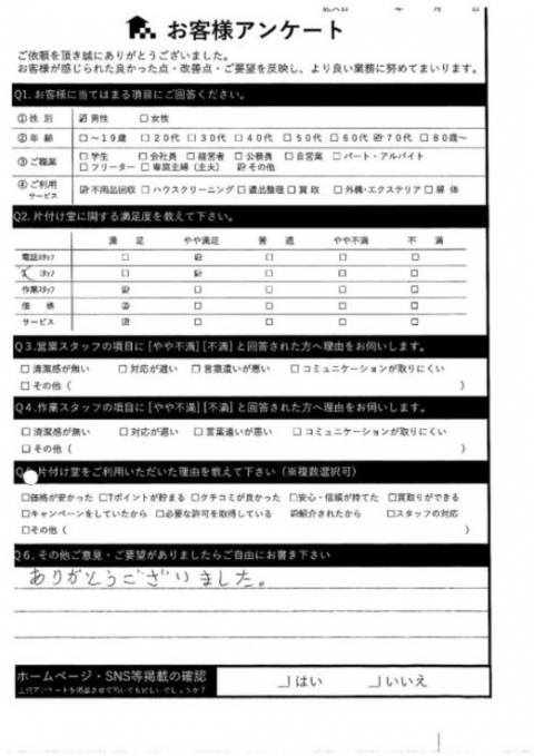 建物の取壊しに伴う大量の粗大ごみと家電リサイクル品の処分