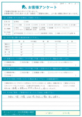 米子市K様断捨離に伴う不用品処分「早く対応して頂き安心できた」