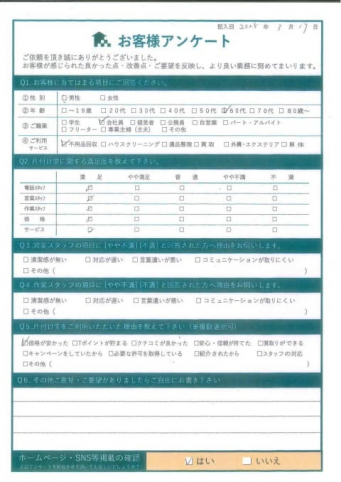 倉吉市M様ご実家の不用品処分『ホームページで知りました』